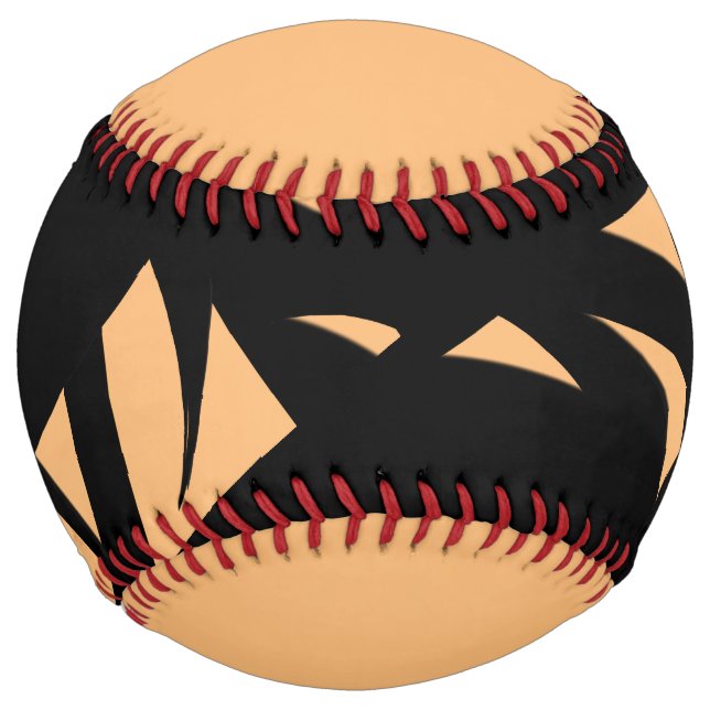 Awesome Modern Art Peach / Black Softball (Front)