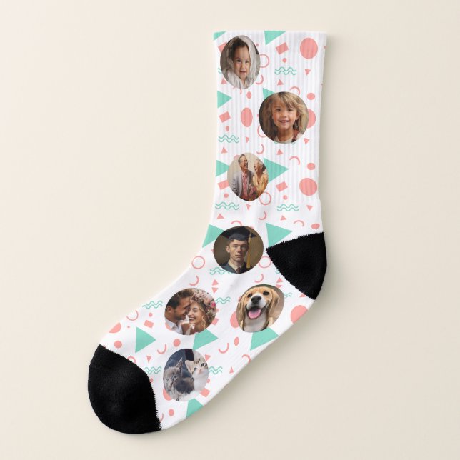 Awesome Modern Customisable Family Photo Socks (Left Outside)