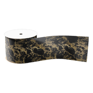 Awesome modern faux gold glitter black marble grosgrain ribbon