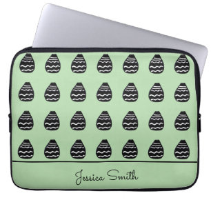 Awesome Modern Green and Black Pattern  Laptop Sleeve