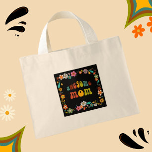 Awesome Mom70's Inspired Flower Power Mini Tote Bag