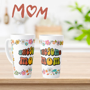 Awesome MOM 70's themed Flower Power Latte Mug