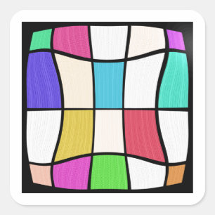 Awesome Mondrian Style Modern Design Square Sticker