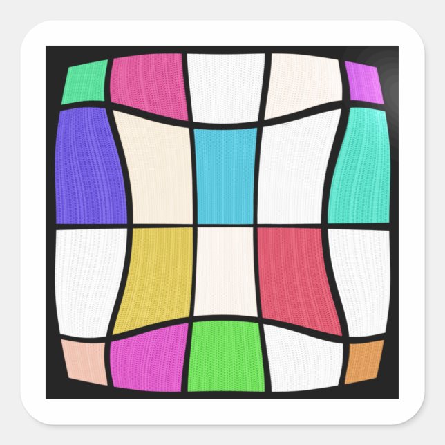 Awesome Mondrian Style Modern Design Square Sticker (Front)