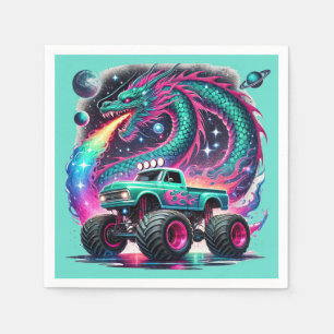 Awesome monster truck boys Birthday party Napkin