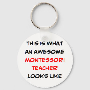 awesome montessori teacher coffee mug key ring