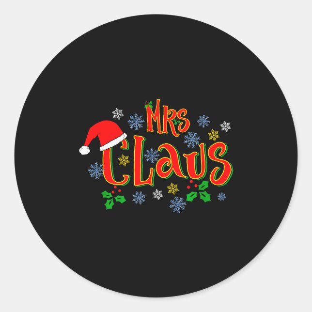 Awesome Mrs Claus Christmas Design For Women Holid Classic Round Sticker (Front)