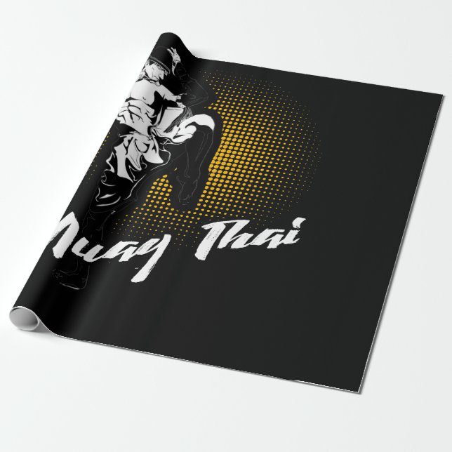 Awesome Muay Thai Fists - Distressed Martial Art Wrapping Paper (Unrolled)