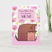 Awesome Mum 5" x 7" Folded Greeting Card