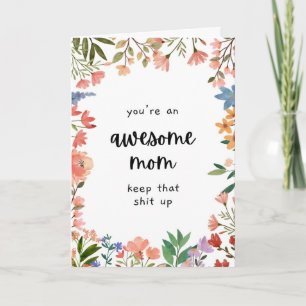 Awesome Mum Card - Funny Mother's Day Card for