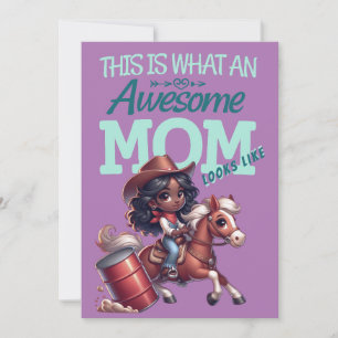 Awesome Mum Cowgirl Mother's Day Personalised Card