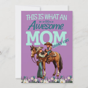  Awesome Mum Cowgirl Mother's Day Personalised Card