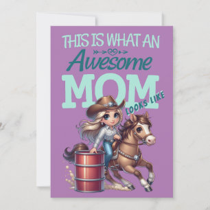 Awesome Mum Cowgirl Mother's Day Personalised Card