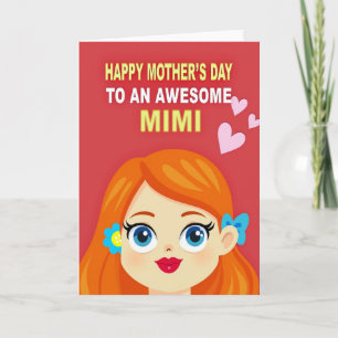 Awesome Mum Floral Art Card
