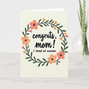 Awesome Mum Floral Wreath Card