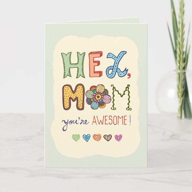 Awesome Mum Mother's Day greeting card (Front)