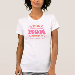 Awesome Mum Pink Orange T-Shirt