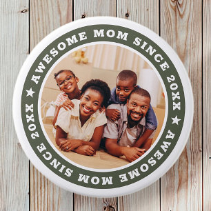 Awesome Mum Since 20XX Modern Simple Photo 7.5 Cm Round Badge