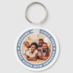 Awesome Mum Since 20XX Modern Simple Photo Keychai Key Ring