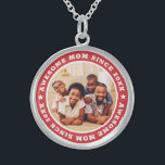 Awesome Mum Since 20XX Modern Simple Photo Sterling Silver Necklace<br><div class="desc">This simple and modern design is composed of serif typography and add a custom photo. Awesome Mum Since 20XX  circles the photo of your mum,  mother,  mama,  mum etc. This is a perfect gift for your Mum on her birthday,  mother's day,  christmas,  etc.</div>