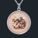 Awesome Mum Since 20XX Modern Simple Photo Sterling Silver Necklace<br><div class="desc">This simple and modern design is composed of serif typography and add a custom photo. Awesome Mum Since 20XX  circles the photo of your mum,  mother,  mama,  mum etc. This is a perfect gift for your Mum on her birthday,  mother's day,  christmas,  etc.</div>