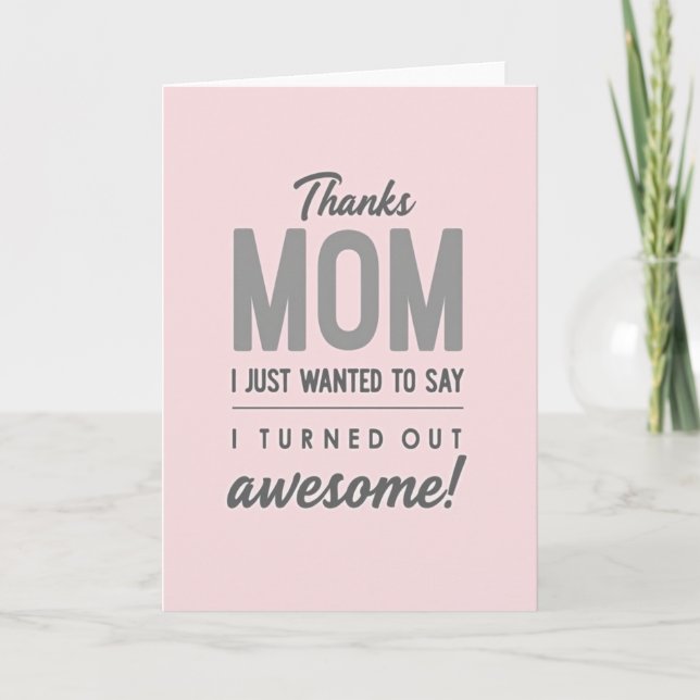 Awesome Mum Thanks Message Card (Front)