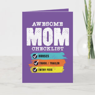 Awesome Mum Western Cowgirl Checklist Custom Card