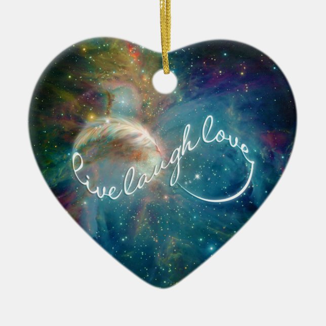 Awesome mystic "Live Laugh Love" infinity symbol Ceramic Ornament (Front)