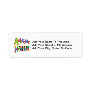 Awesome Nana T-shirts and Gifts Return Address Label