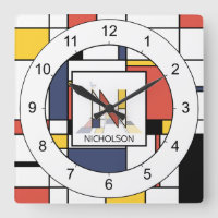 Awesome Neoplasticism Art Monogram. Letter N