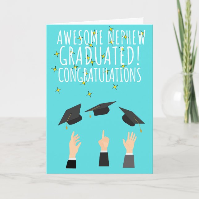 Awesome nephew graduated congratulations  holiday card (Front)