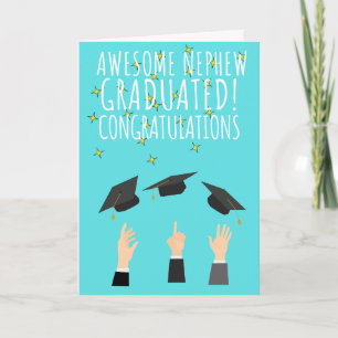 Awesome nephew graduated congratulations holiday card