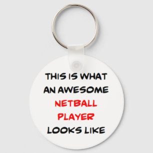 awesome netball player coffee mug key ring