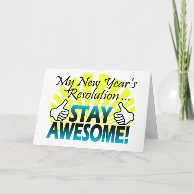 Awesome New Year Resolution Holiday Card (Front)