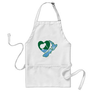 Awesome New Zealand Kiwi bird with map Standard Apron