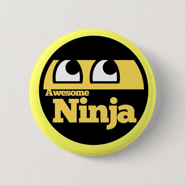 Awesome Ninja 6 Cm Round Badge (Front)