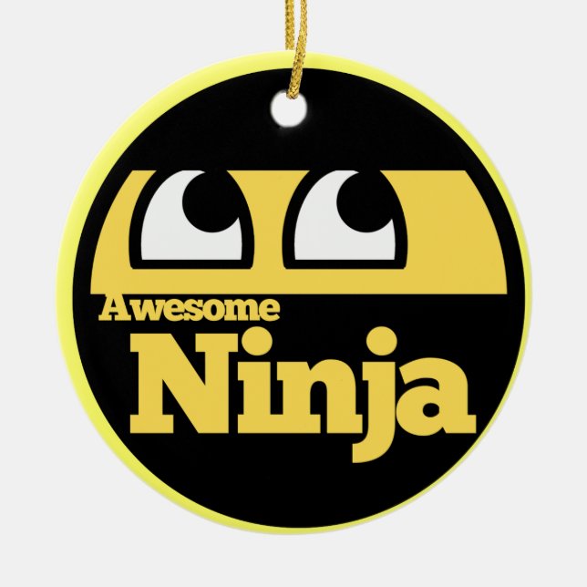 Awesome Ninja Ceramic Ornament (Front)