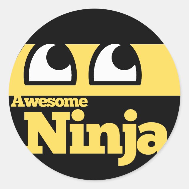 Awesome Ninja Classic Round Sticker (Front)