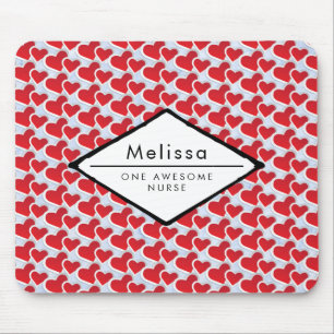 Awesome Nurse Reating Heart Pattern Mouse Pad