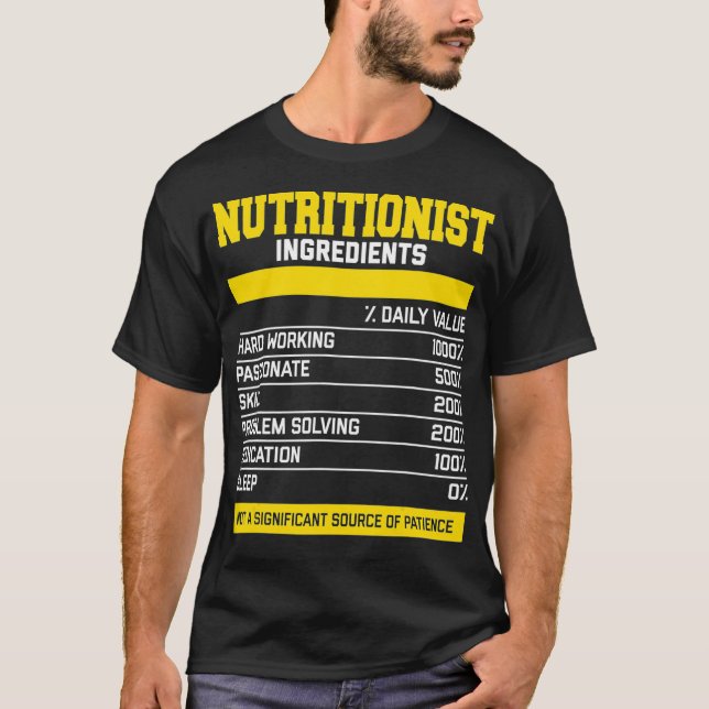 Awesome Nutritionist Ingredients Tee  (Front)