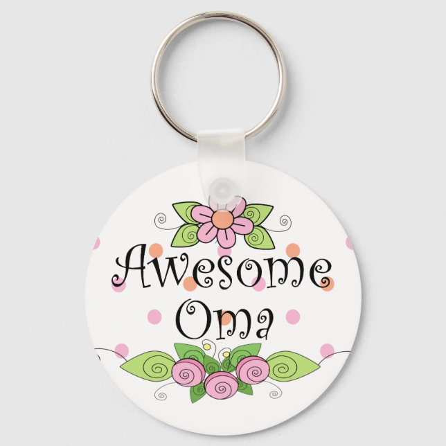 Awesome Oma T-Shirt Key Ring (Front)