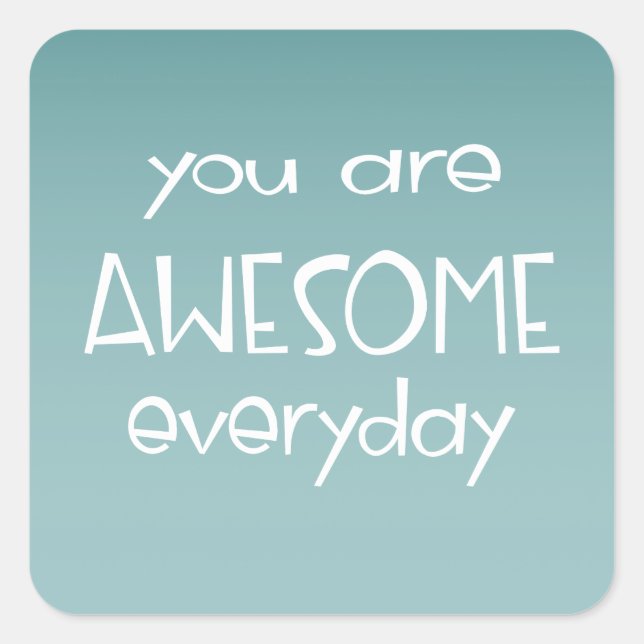 Awesome Ombre Teal | Teacher Sticker (Front)