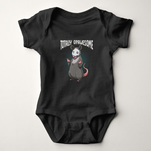 Awesome Opossum Animal Humor Love Baby Bodysuit (Front)