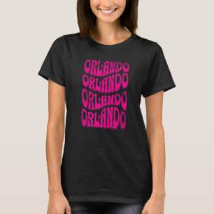 Awesome Orlando Florida Groovy Retro Distressed T-Shirt