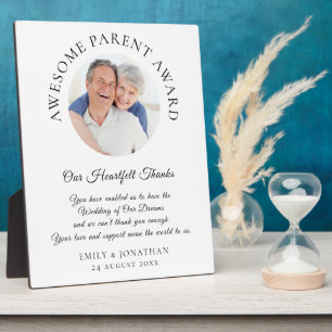 Awesome Parent Award Thank You Wedding Plaque