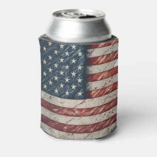 Awesome Patriotic Distressed American flag Can Cooler