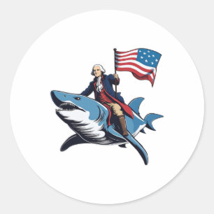 Awesome Patriotic George Washington 4th Of July Sh Classic Round Sticker