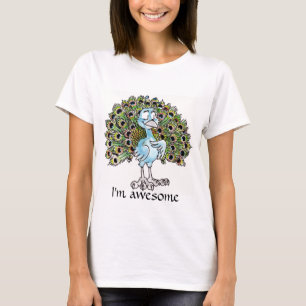 Awesome Peacock Ladies Fitted T-shirt