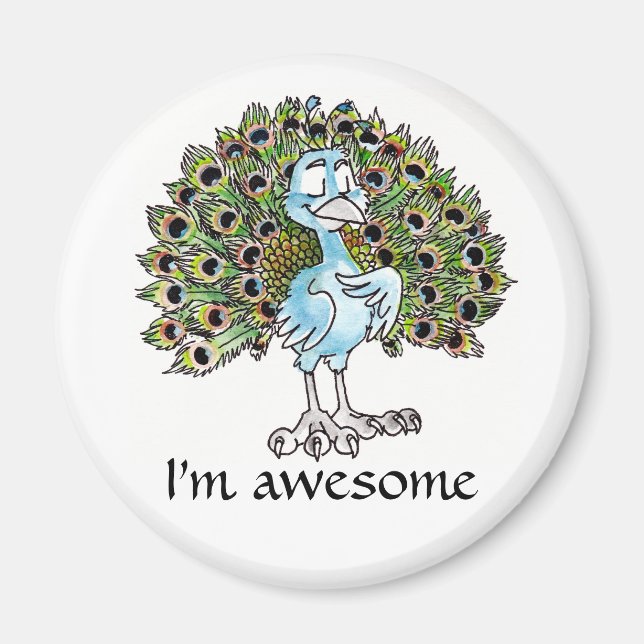 Awesome Peacock Magnet (Front)