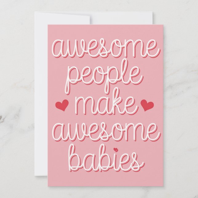 Awesome People Make Awesome Babies Funny Pregnancy Holiday Card (Front)